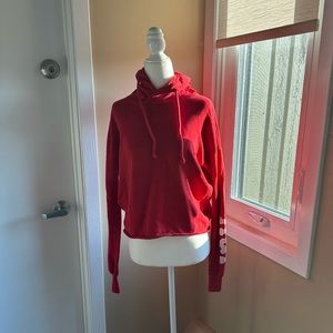Red Cropped Hoodie